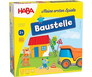 HABA Mes Premiers Jeux - Chantier : Jeu d'attribution et de mémoire avec véhicule Kullerbü et Histoire de Lecture - Histoires de Construction pour Enfants à partir de 2 Ans - 1305211001