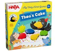 HABA Mes Premiers Jeux : Le Gâteau de Théo - Jeu de Mouvement coopératif dès 2 Ans. Premier Jeu d'apprentissage avec Grandes pièces en Bois, inspiré du Verger - 2013166002