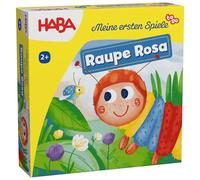 HABA Mes to go Chenille Rose - Premier Jeu de Ponte pour Enfants à partir de 2 Ans, Apprendre Les Couleurs Selon Le Principe des Dominos, Jeu de Voyage pour 2 à 4 Joueurs, Jeu Compact - 2013167001