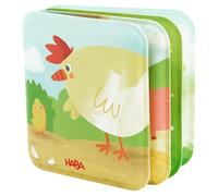 HABA Mini Livre de Bain Ferme - Jouet pour bébé dès 6 Mois, Illustrations colorées, Effet couineur, résistant aux éclaboussures - 2012345001
