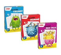 HABA Monster Set de Jeux de Cartes - Trois Jeux de Cartes passionnants pour Les Enfants à partir de 4 Ans - Stimule l'attention & la créativité - Idéal pour Les soirées Jeux - 2013792