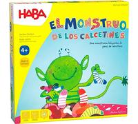 HABA Monstre des Chaussettes ESP (302255), Jeu de Recherche 2-6 Joueurs de 4 à 99 Ans, réaction Rapide et Conseils pour Le développement du langage, pour Toute la Famille, Multicolore