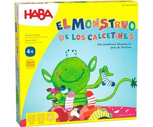 HABA Monstre des Chaussettes ESP (302255), Jeu de Recherche 2-6 Joueurs de 4 à 99 Ans, réaction Rapide et Conseils pour Le développement du langage, pour Toute la Famille, Multicolore