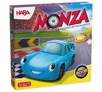 HABA Monza - 2012226001 - Jeu de Société Rapide - Jeu de Course Automatique pour Enfants à partir de 5 ans - Avec 6 Voitures en Bois Colorées & Dés Colorés