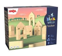 HABA My 1st Block World - Gros Set de Blocs de Construction dès 1 an | Premier set de jeu en bois 62 pièces pour tout-petits en bois de hêtre