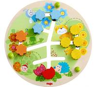 HABA- Plateau de motricité Fleurs - Jouet en Bois pour Enfant - Apprendre Les Couleurs et Formes - 12 Mois - 303852