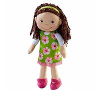 HABA - Poupée Coco Douce et Lavable pour Bébé - Dès 18 Mois | Poupée chiffon avec robe amovible, chaussures cousues, cheveux en laine - idéale comme cadeau naissance ou premier âge