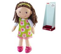HABA Poupée en Tissu Coco 30 cm - Douce et câline dès 18 Mois | Poupée lavable avec dreadlocks, vêtements à velcro, idéale pour câlins et jeux de rôle pour les tout-petits