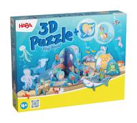 HABA Puzzle 3D & Jeu d'encastrement sous-Marin - Puzzle Plein de Fantaisie avec des Figurines en Bois et des créatures Marines à partir de 4 Ans - 1307179001