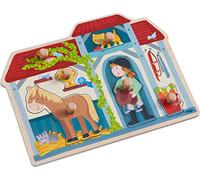 Puzzle en bois Haba à l'écurie Multicolore