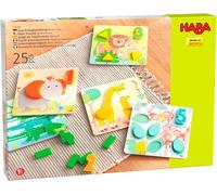 HABA - Puzzle d'encastrement Animaux Sauvages - 20 pièce de Puzzle en Bois - 18 Mois et Plus - 306708