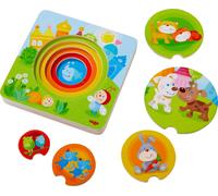 Haba Puzzle En Bois Bébés Animaux Multicolores
