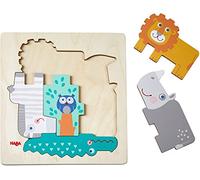 HABA - Puzzle en Bois - dans la Jungle - 5 pièces - Puzzle Enfant - Connaitre Les Animaux - Jouet éducatif - Dès 2 Ans - 305710