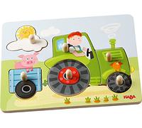 HABA- Puzzle La Ferme de Pierre - Puzzle en Bois Enfant - Jeu d'assemblage - Débutant - 6 pièces - 12 Mois - 302535