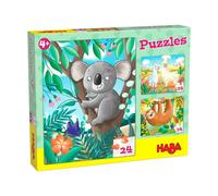 HABA Puzzles Koala, Faultier & Co., Kinderpuzzle, Puzzle, Kinder, ab 4 Jahren, 3 x 24 Teile, 1306480001