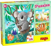 HABA - Puzzles Koala, Paresseux - Puzzle Enfant - 3 Motifs d'animaux - 3 x 24 pièces - 4 Ans et Plus - 306480