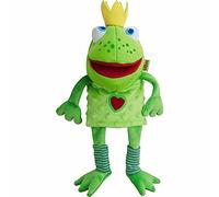 HABA Roi des Grenouilles Marionnette à Main 26 cm, Jouet Grenouille avec Bouche Mobile et Papier Froissé, Lavable, Marionnette de Théâtre pour Enfants