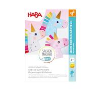 HABA Sachenmacher Premier Découpage Licornes Arc-en-Ciel (Lot de 3) - Apprendre à Découper dès 3 Ans, Kit de Bricolage Licorne pour Enfants, Maternelle & Maison