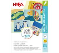 HABA Sachenmacher Premiers collages : Animaux - Kit mosaïque mousse pour 10 tableaux 3D, dès 3 ans, autocollants & modèles, favorise la motricité fine - 2013218