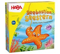HABA Seebastian 2012229001 Étoile de mer - Jeu de pêche en bois pour enfants à partir de 3 ans - Favorise la motricité fine, le jeu libre, l'apprentissage et la distinction des couleurs