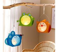HABA Set Créatif Mini-Lanternes Pinces - 3 Animaux à Fabriquer | Kit complet dès 5 ans - Grenouille, Souris & Chat, sans colle, avec pinces & anse