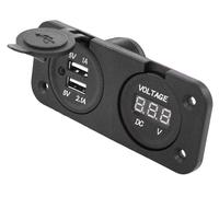 Haba socle encastré compteur de tension + 2x USB