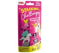 HABA Stacking Challenge Licorne - Le Duel Ultime de empilage unicorne avec 300 Niveaux, Jeu d'adresse Compact à partir de 6 Ans, Jeu de Voyage idéal - 2013866001