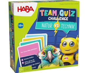 HABA Team 2010897001 Quiz Challenge Nature vs. Technique - avec 222 Cartes Quiz & de Nombreuses Questions - Jeu ou Cadeau pour Les Joueurs à partir de 10 Ans