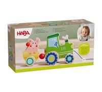 HABA Tracteur à Tirer avec Petit Cochon - Jouet à Tirer pour Enfants à partir de 12 Mois - Développe la motricité et l'équilibre - 2012264001