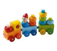 Haba train de jouets empilables 32 cm junior en bois 17 pièces Multicolore G