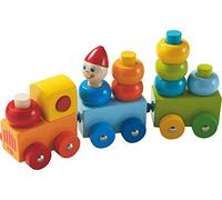 HABA - Train Découverte Ronds Multicolores - Train Enfant - Jeu d'assemblage en Bois - 12 Mois et Plus - 005126