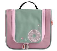 HABA Trousse de Toilette pour Enfant Sauge - Trousse de Toilette à Suspendre ou à Poser en Polyester recy vec Compartiment Principal, Compartiment zippé et Poches en Filet - À partir de 2 Ans
