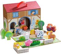 HABA - Univers de Jeu La Ferme - Jeu de Construction Animaux - Figurines - Enfant - Boîte transportable - Dès 18 Mois - 306940