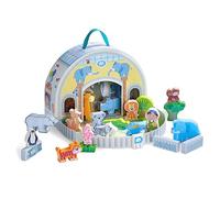 HABA Jeu de construction Univers de Jeu Zoo – Figurines, boîte transportable – Dès 18 mois