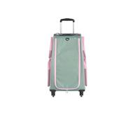HABA Valise armoire enfant - Valise enfant en polyester recyclé + sac à linge sale, 3 tablettes amovibles, 4 poches extérieures et 4 roulettes - A partir de 5 ans - 1442797001, Sauge, Mittelgroß