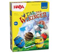 HABA Vallée des Vikings Mini 2012192001 Jeu de Voyage pour 2 à 4 Joueurs à partir de 6 Ans Jeu Tactique passionnant avec Figurines en Bois