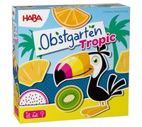 HABA Verger Tropical - Jeu de Collection Tropical pour Enfants à partir de 3 Ans - Jeu Familial Autour des Fruits et des Couleurs avec Toucan - Jouet en Bois Classique réédition - 2013575001