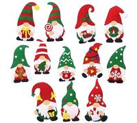 Habarri Kit de couture DIY en feutre - Kit de bricolage pour enfants à partir de 6 ans - Kit créatif pour enfants - Cadeau fille / garçon de 5 ans - Lutin de Noël - 12 éléments