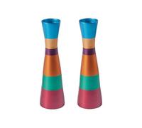 Habbat bougeoirs Supports - Ensemble de Juif - Yaïr Emanuel Anodizes Aluminium Long Shabbat bougeoirs colores