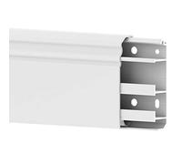 Habengut 3 m Plinthe Profilé berlinois en PVC, avec Passage de câbles intégré, Couleur : Blanc, Hauteur 80 mm (2 pièces de 1,5 mètre)