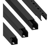 Habengut CC10110 Goulotte de câble (avec Trou de Montage dans Le Fond) 25 x 25 mm en PVC,Couleur : Noir,Longueur 4 m (4 x 1 m de Longueur)