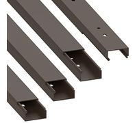 Habengut | Chemin de câbles (avec trous de montage dans le sol) 15x30 mm, en PVC, longueur 4 m (4 x 1 m), marron