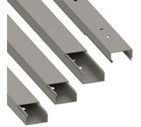 Habengut | Goulotte de câblage (avec trous de montage dans le sol) 15x30 mm, en PVC, longueur 4 m (4 x 1 m), Gris