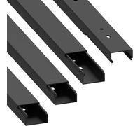 Habengut Goulotte de câble (avec Trou de Montage dans Le Fond) 15 x 30 mm en PVC,Couleur : Noir,Longueur 4 m (4 x 1 m de Longueur)