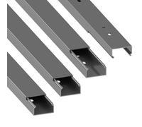 Habengut Goulotte de câble (avec Trou de Montage dans Le Fond) 15 x 30 mm, en PVC, Longueur 4 m (4 x 1 m), Titane