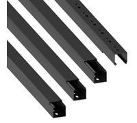 Habengut Goulotte de câble (avec trou de montage dans le fond) 40 x 40 mm en PVC, couleur : noir, longueur 4 m (4 x 1 m de long)