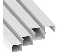 Habengut Goulotte de câble (avec Trou de Montage dans Le Fond) 40 x 60 mm en PVC, Couleur : Blanc, Longueur 4 m (4 x 1 m de Longueur)