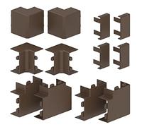 Habengut Kit d'accessoires (4 x ES, 2 x IE, 2 x AE, 2 x FW, 2 x T) pour Le Montage de la goulotte de câbles 30 x 15 mm, Couleur : Marron