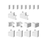Habengut Kit d'accessoires pour montage du canal de câble 20 x 10 mm Blanc