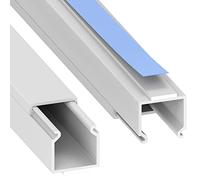 Habengut Mini goulotte de câbles autocollante Plate 15 x 15 mm pour TV et Mur, sans perçage, 2 x 1 m, Blanche, idéale pour Cacher des câbles